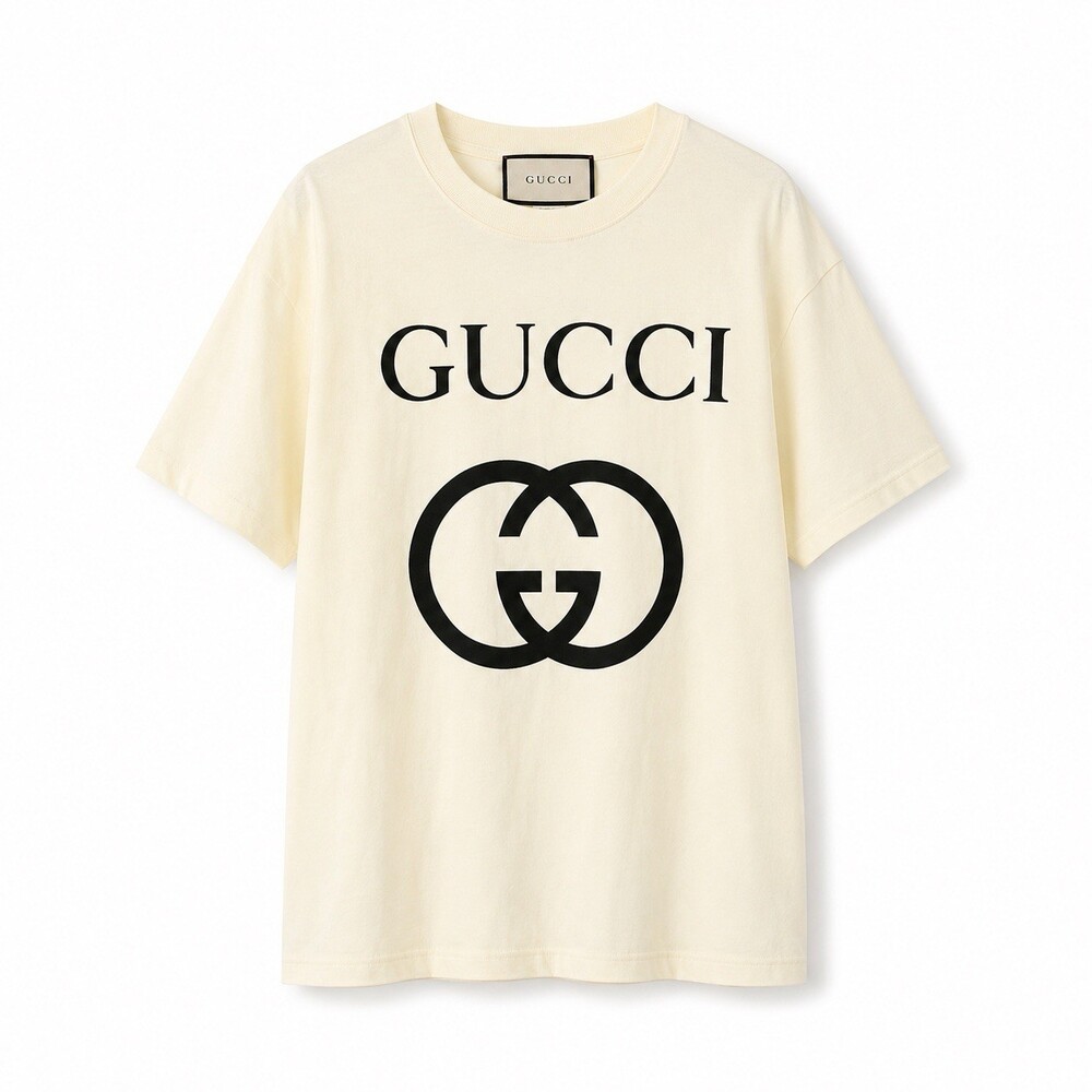Gucci Men’s Cream Logo Graphic T-Shirt